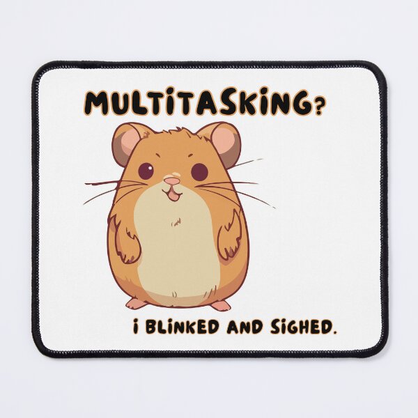 Item preview, Funny hamster multitasking meme design designed and sold by CleanDecor.