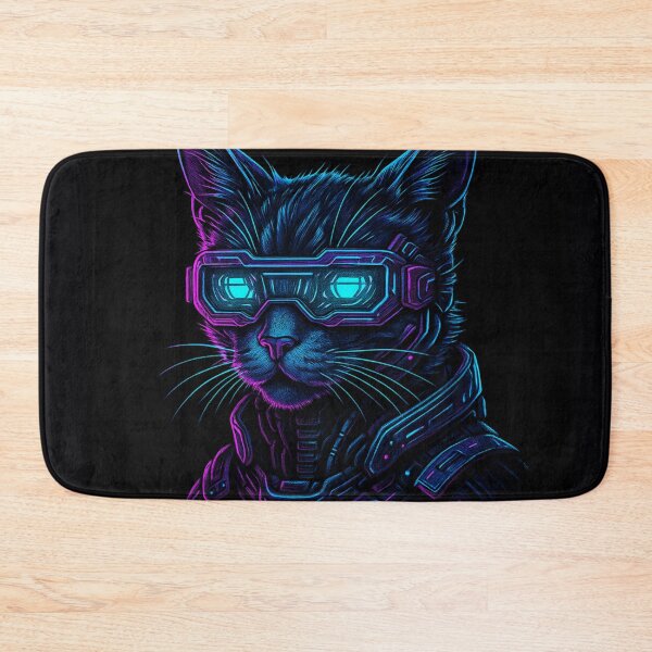 Item preview, Cyberpunk Cat with Neon Glasses designed and sold by GuckShop888.