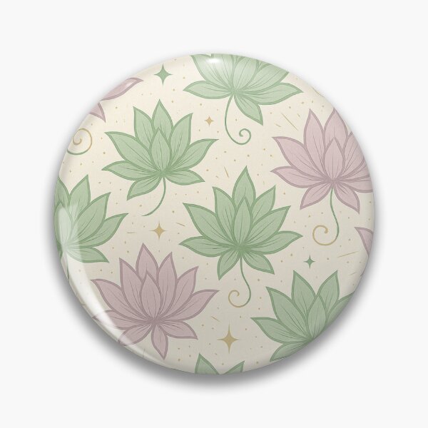 Item preview, Sacred Lotus Pattern – Lavender & Sage Green designed and sold by 	aluzia.design.