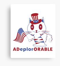 Adorable Deplorable Patriotic Kitten Canvas Print