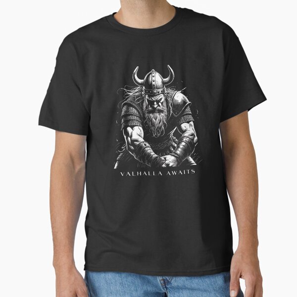 Item preview, Valhalla Awaits  – Dark Viking Warrior designed and sold by TeeJungleStudio.
