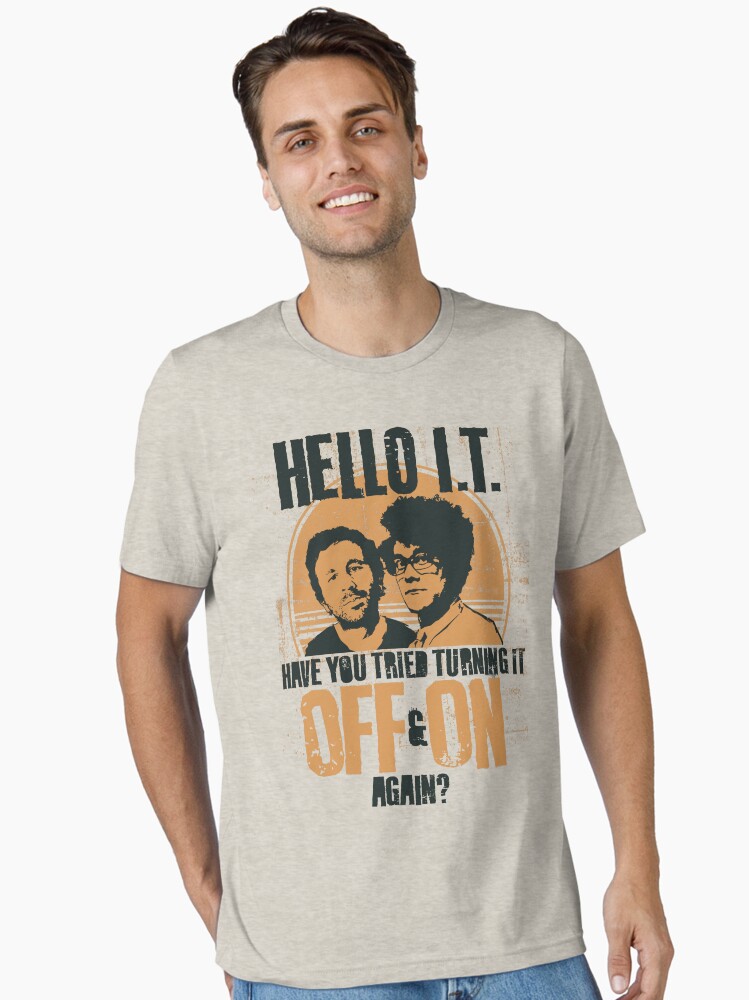 Thumbnail 1 of 7, Essential T-Shirt, IT Crowd Have You Tried Turning It Off & On Again? designed and sold by PinkPlatypus.