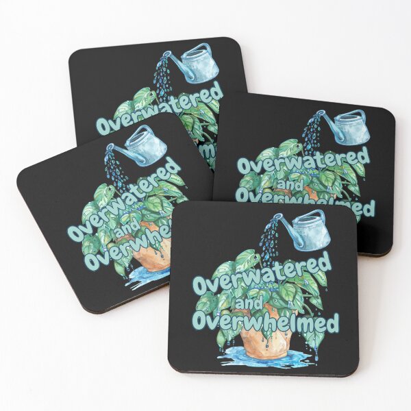 Item preview, Overwatered and Overwhelmed – Relatable Watercolor Plant Humor designed and sold by Ela-graphicwiz.