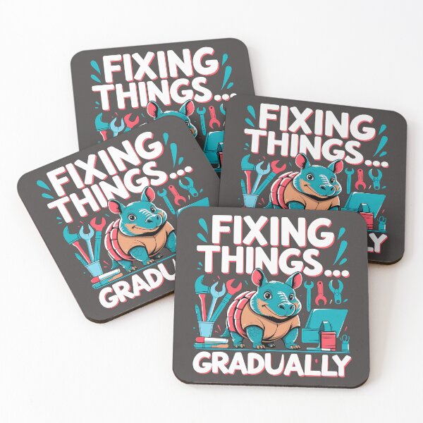 Item preview, Fixing Things Gradually Armadillo Business humor Design designed and sold by FoxyJags.