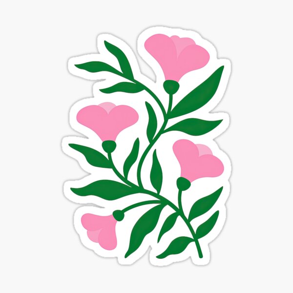 Aperçu de l'œuvre Élégant motif de branche florale rose créée et vendue par ArtfulWeave.