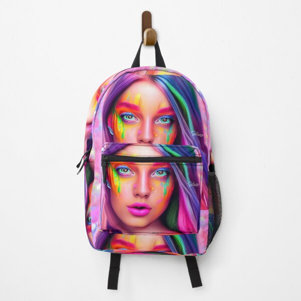Item preview, Impresión de retrato abstracto con arcoíris vibrante: arte mural femenino, atrevido y colorido, para interiores creativos designed and sold by Giftables.