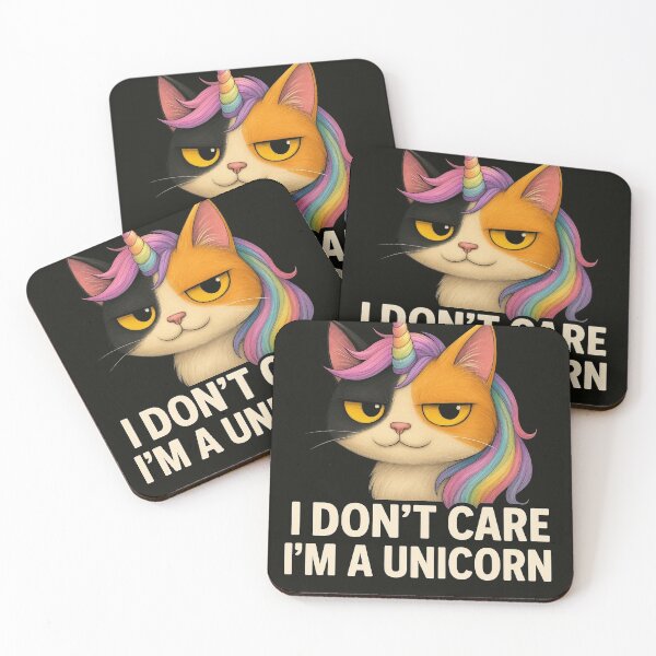Item preview, I Don't Care, I'm a Unicorn – Calico Cat Edition designed and sold by TrixiDesigns.