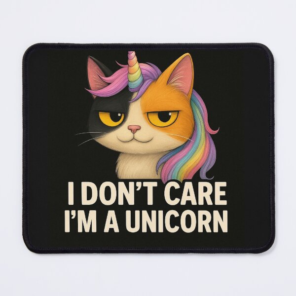 Item preview, I Don't Care, I'm a Unicorn – Calico Cat Edition designed and sold by TrixiDesigns.
