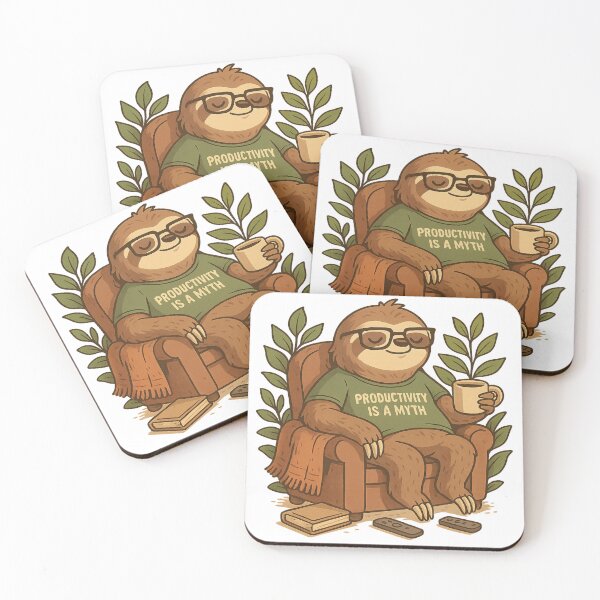Item preview, Productivity is a Myth – Lazy Sloth Vibes designed and sold by Art-Tacos.