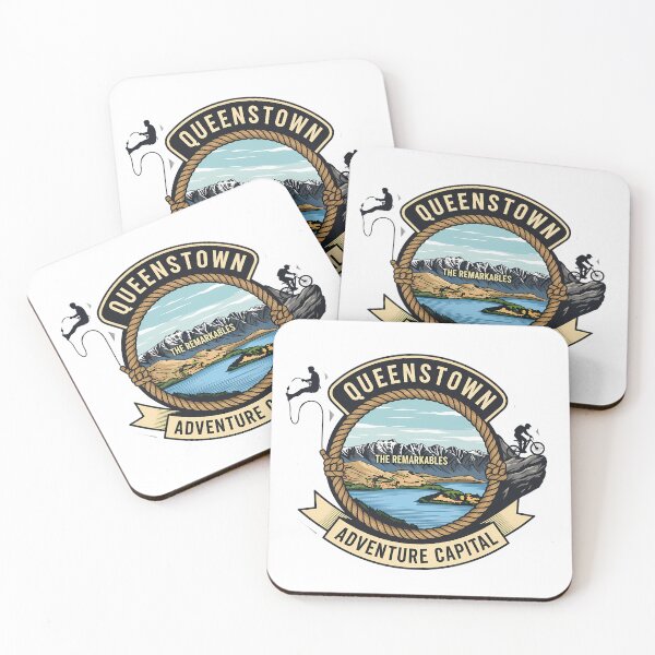 Item preview, Queenstown, Adventure Capital: A Vintage Explorer's Emblem designed and sold by Digital Dreams Arts.