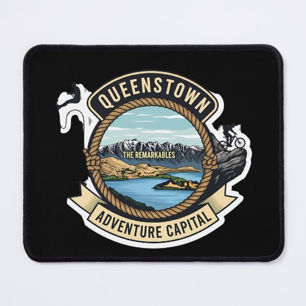 Item preview, Queenstown, Adventure Capital: A Vintage Explorer's Emblem designed and sold by Digital Dreams Arts.