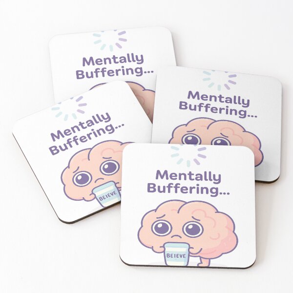 Item preview, Mentally Buffering – Cute Overthinking Brain Design designed and sold by Art-Tacos.