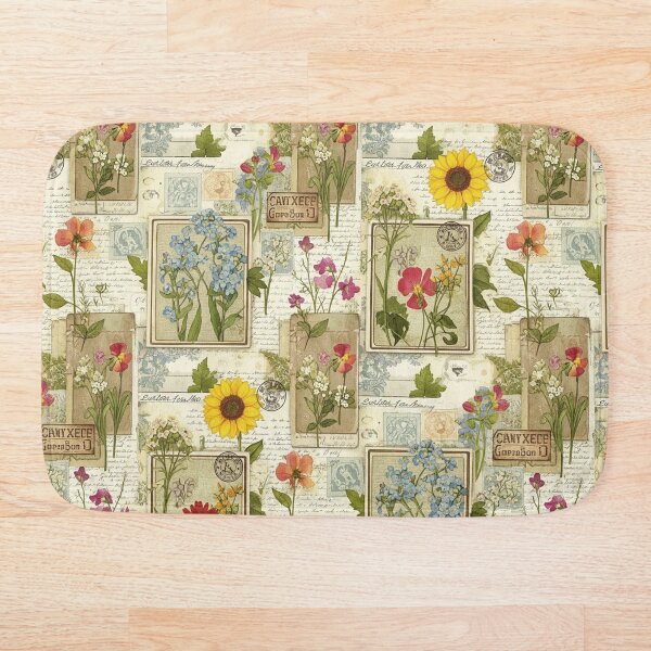 Item preview, Patrón de flores prensadas y postales designed and sold by MerchYouSearch.