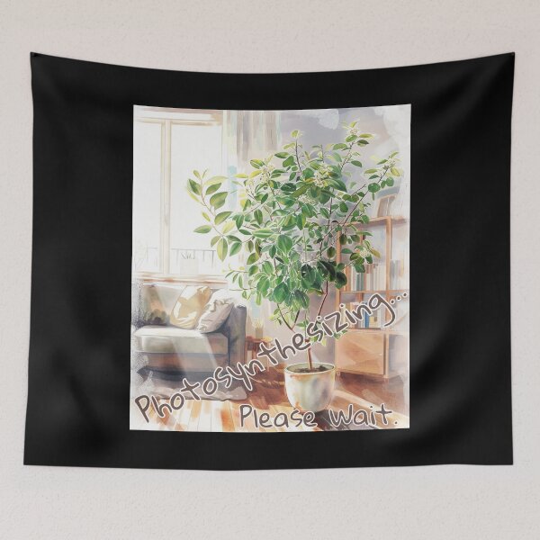Item preview, Photosynthesizing… Please Wait – Chill Watercolor Plant Design designed and sold by Ela-graphicwiz.