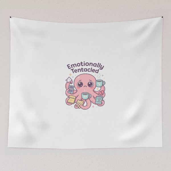 Item preview, Emotionally Tentacled – Cute Overwhelmed Octopus Design designed and sold by Art-Tacos.