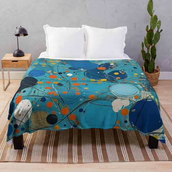 Item preview, Abstract Circles and Splatters on Blue designed and sold by Rostislav Bouda.