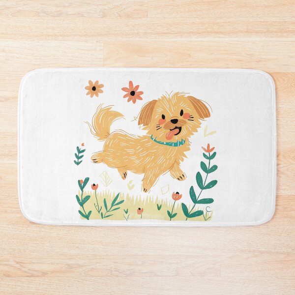 Item preview, A playful puppy with flowers designed and sold by xiao xuans.