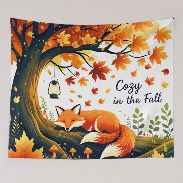 Item preview, Cozy Autumn Fox Illustration – Fall Forest Woodland Vibes Art designed and sold by CreativeVisionsHub.