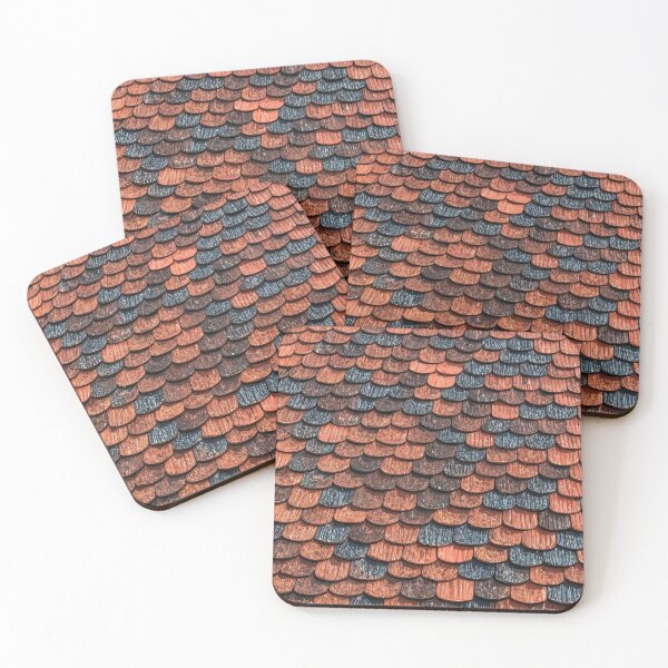 Item preview, Textured Roof with Red and Blue Shingles designed and sold by Rostislav Bouda.