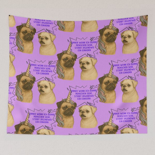 Item preview, “A pug, a unicorn & a stupid saying” designed and sold by MitMopsundHerz Rosinchens_Welt.
