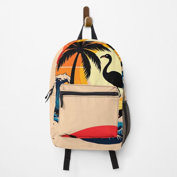 Item preview, Beach heron bird tropical wave scene designed and sold by VibrArtco.