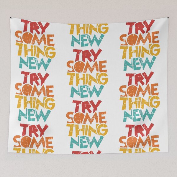 Item preview, Try Something New – Bold Retro Motivational Typography Shirt designed and sold by Sandy's Cheeky Studio.