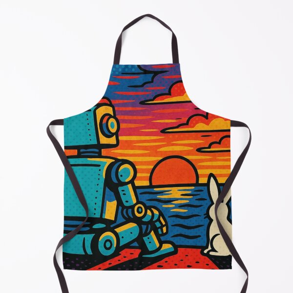 Item preview, robot and sunset watching sunset designed and sold by Dogandesighn.