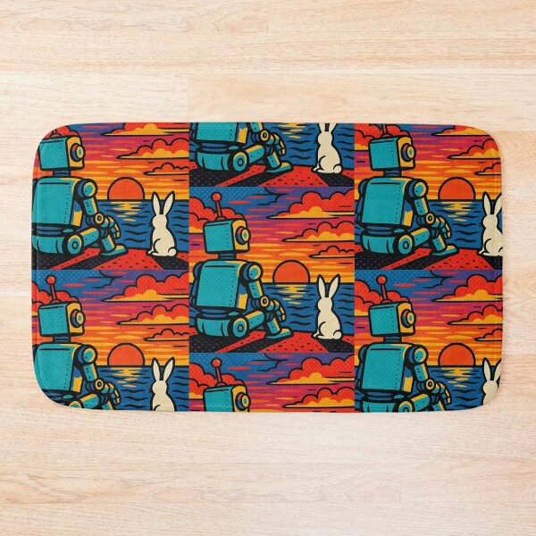 Item preview, robot and sunset watching sunset designed and sold by Dogandesighn.