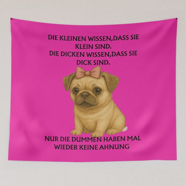 Item preview, “Stupid people have no idea – pug design with bow” designed and sold by MitMopsundHerz Rosinchens_Welt.