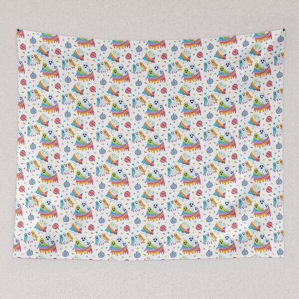 Item preview, Candy Wrapped Ghosts Seamless Pattern. Kawaii Halloween Digital Paper.  designed and sold by CreativebyTKK.