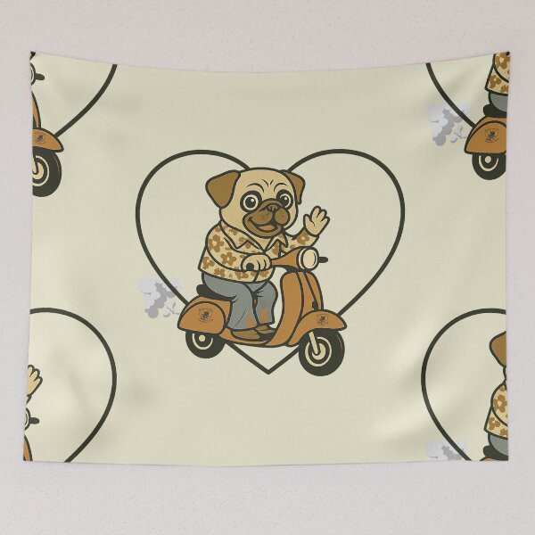 Item preview, Mops on Tour – Retro vibes with heart designed and sold by MitMopsundHerz Rosinchens_Welt.