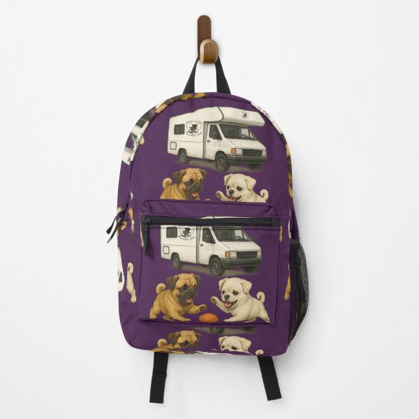 Item preview, “Pug adventures on the road – fun in front of the camper” designed and sold by MitMopsundHerz Rosinchens_Welt.