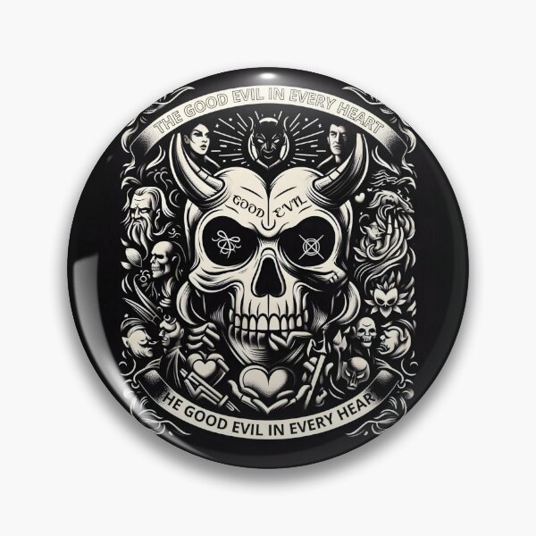 Item preview, Gothic Demon Skull Faces Hearts Struggle designed and sold by Voodoo Store Paranormal Collections.