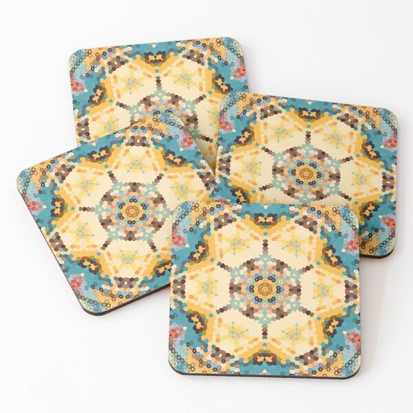 Item preview, Hex Mandala Yellow and Blue designed and sold by WormholeOrbital.