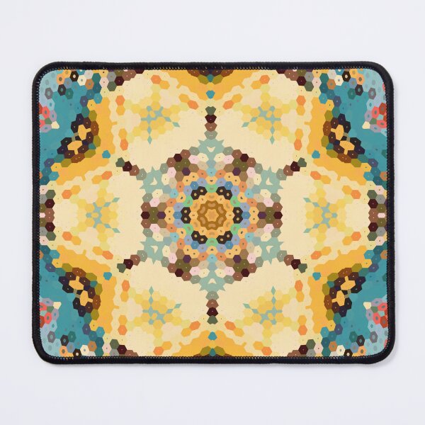 Item preview, Hex Mandala Yellow and Blue designed and sold by WormholeOrbital.