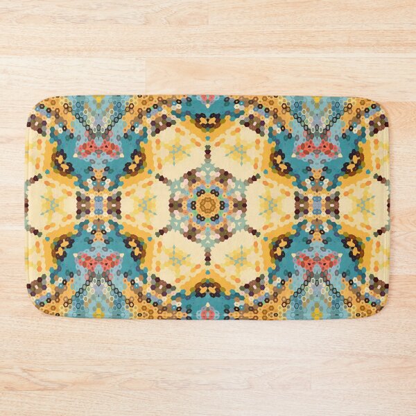 Item preview, Hex Mandala Yellow and Blue designed and sold by WormholeOrbital.