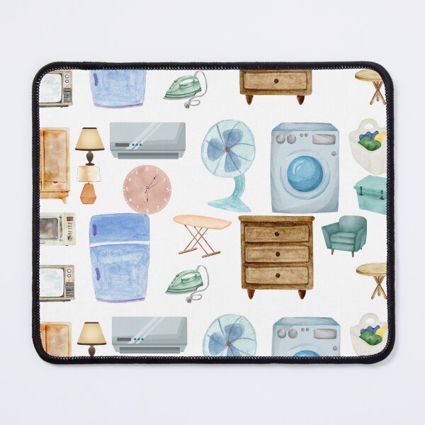 Item preview, Retro Home Appliances Pattern – Watercolor Furniture & Electronics designed and sold by hayashimei.