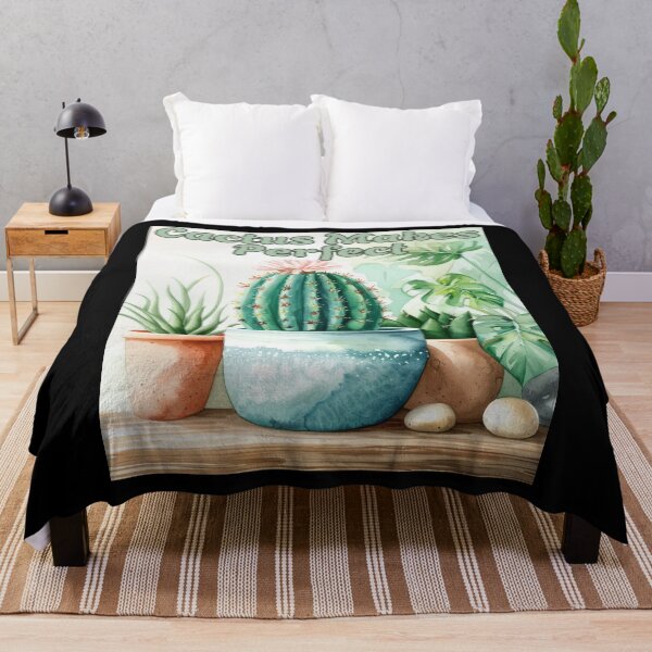 Item preview, Cactus Makes Perfect – Succulent Pun Watercolor Illustration designed and sold by Ela-graphicwiz.
