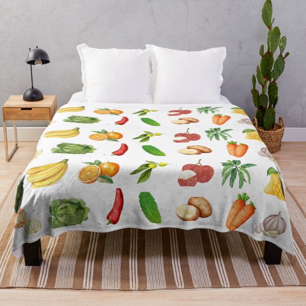 Item preview, Watercolor Tropical Fruits and Vegetables Seamless Pattern – Organic Garden Illustration designed and sold by hayashimei.