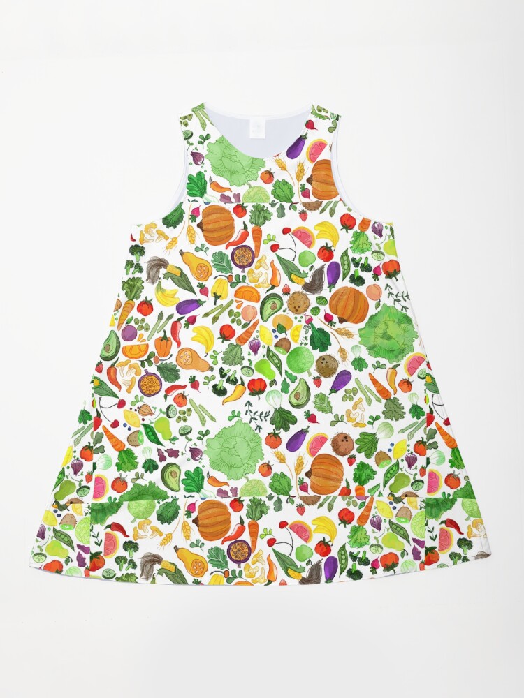 Fruit And Veggies Vegan A-Line Dress Fruit And Veggies Vegan A-Line Dress