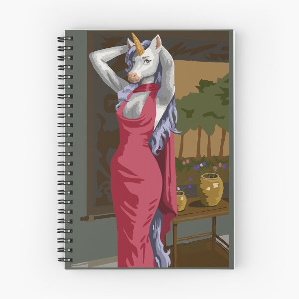 Item preview, Unicorn Woman in Pink Dress, Purple Hair designed and sold by KlakkDrawsStuff.