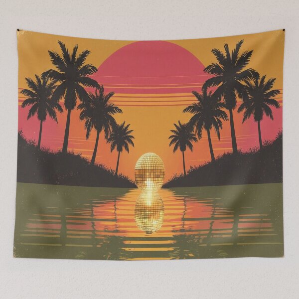 Item preview, Lifestyle Hub: 70s Retro Sunset - Palm Trees & Disco Vibes designed and sold by M&M Lifestyle Hub.