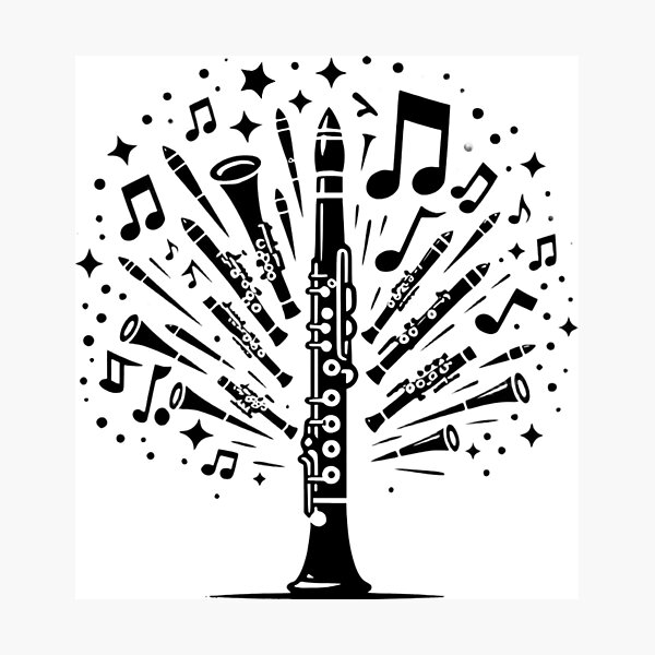 Item preview, Clarinet Tree – Musical Explosion Design designed and sold by ArtByRahim.