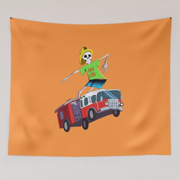 Item preview, Firefighting Skateboarding Skeleton designed and sold by Made With Chirps.