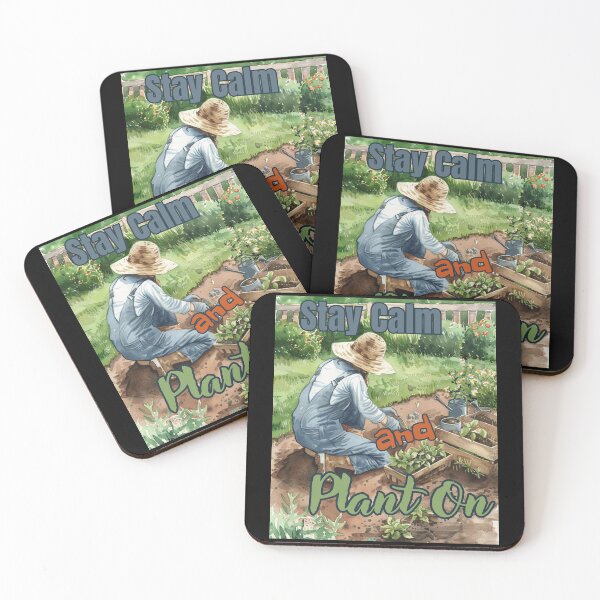 Item preview, Stay Calm and Plant On – Peaceful Garden Watercolor Illustration designed and sold by Ela-graphicwiz.