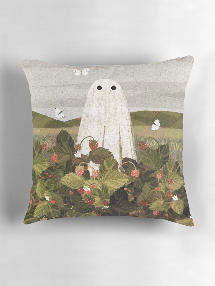 Thumbnail 3 of 4, Pillow, Strawberry Fields designed and sold by katherineblower.
