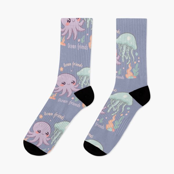 Item preview, Ocean Friends – Cute Pastel Octopus and Jellyfish Illustration designed and sold by Tidarat-27.