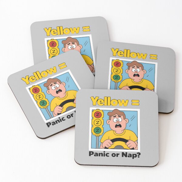 Item preview, Funny Traffic Light Yellow = Panic or Nap? designed and sold by Uglyandcute.