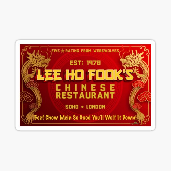 Item preview,  Lee Ho Fook's Chinese Restaurant Werewolves of London Sticker T-Shirt 01 designed and sold by OuterShellUK.