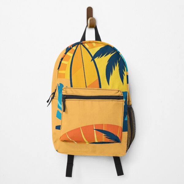 Item preview, Beach surfboard and palm tree minimalist art designed and sold by VibrArtco.